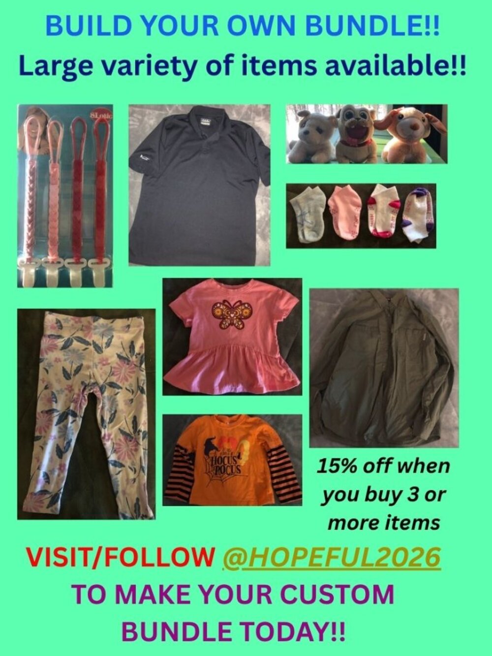 BUILD YOUR OWN BUNDLE!! Large variety of items!! Feel free to make an offer!!